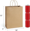 Bagdream Gift Bags 10X5X13 50Pcs Brown Kraft Paper with Handles - Merchandise, Retail, Party Favor, Shopping Bulk 100% Recycled Paper Sacks