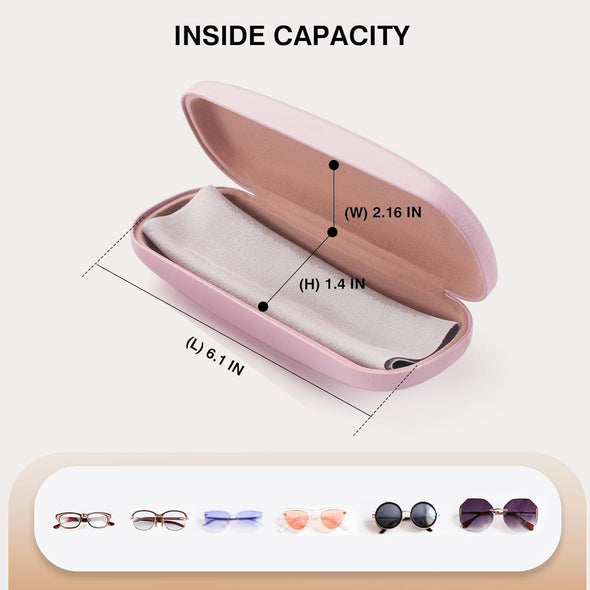 Marvolia Glasses Case Hard Shell - PU Leather Eyeglass Cases Eyeglasses Case for Sunglasses Eye Glasses Cases