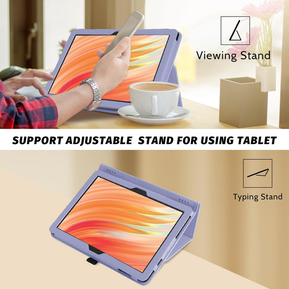 Famavala Folio Case Cover for 10.1"-Inch Fire HD 10 Tablet (13Th / 11Th Generation, 2023/2021 Release), with Auto Wake/Sleep, Compatible with Alcatel/Tcl K10 10.1" Tab (Lilac)