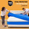 BETU Mattress Bags for Moving, Mattress Protector Waterproof Mattress Cover Queen Size Storage Bags with 8 Heavy-Duty Handles and Zipper for Bed Extra Thick Large Reusable (82"X62"X15" Blue)