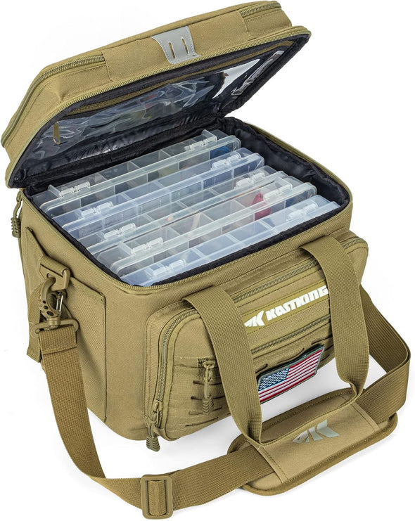 Kastking Fishing Tackle Bags - Saltwater & Freshwater Fishing Bags - Water Resistant, Padded Shoulder Strap - Gear Storage