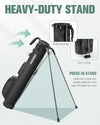 Golf Stand Bag, Lightweight Par 3 Golf Bag Holds up to 7 Clubs with Two Way Dividers Cooler Pocket Shoulder Strap and Multiple Storage Pockets for Men and Women