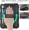 SEYMAC Stock Case for Ipad (A16) 11Th/10Th Generation 11''/10.9'' 2025/2022, Full-Body Drop Protection Case with Screen Protector &360° Rotate Hand Strap/Stand, Black
