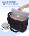 Wandering Nature Puffer Tote Bag with Cup Holder & Laptop Compartment & Trolley Sleeve for Travel, Work, Nurse, Women