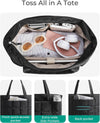 BAGSMART Expandable Tote Bag for Women, Zipper Puffer Work Tote with Water-Resistant Quilted, Nurse and Carry-On Travel Bag