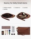 LOVEVOOK Laptop Tote Bag for Women, Vintage Leather Work Bag with Cup Holder, Waterproof Computer Purse, Professional Briefcase Office Shoulder Handbag, 15.6 Inch, Brown