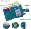 Small Wallet for Women Bifold RFID Blocking Card Holder Leather Wallets with Zipper Coin Pocket