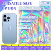 100 Pcs Mylar Bags, Smell Proof Bags with Clear Window, Resealable Holographic Bags for Snack, Cookie, Jewelry, Candy, Sealable Bag for Packaging, Mothers Day Gifts（2.4X3.9In）