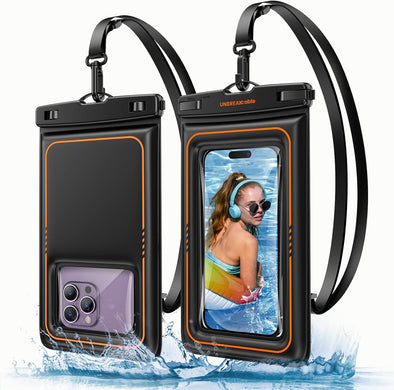 Unbreakcable Floating Waterproof Phone Pouch 2 Pack, IPX8 Waterproof Phone Case Dry Bag Kayak/Beach/Cruise Travel Essentials, Water Proof Pouch for Iphone 16 15 Pro Max, Samsung S25 Ultra S24 S23-7"