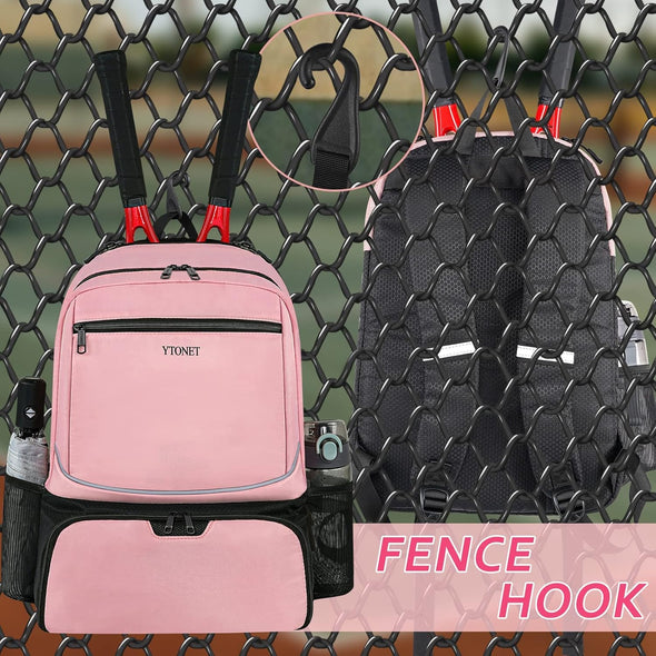 Ytonet Tennis Bag Tennis Backpack for Women Men 2 Rackets with Insulated Pocket Ventilated Shoe Compartment