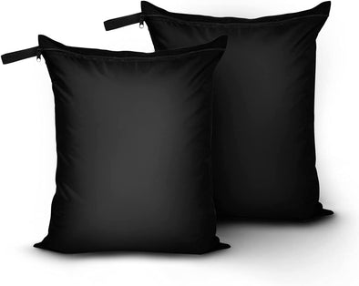 Otraki Travel Laundry Bags 2 Pack Wet Bag for Swimsuit and Towels Waterproof Wet Dry Bag 16 X 20 Inch Dirty Clothes Gym Laundry Bags with Handle for Beach Swimming Workout Yoga Black