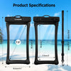 CACOE [Floatable] Floating Universal IPX8 Waterproof Phone Case 2 Pack-Up to 7.0",Adjustable Lanyard Phone Pouch,Cellphone Dry Bags for Vacation Beach Pool Kayak Cruise Travel Essentials（Black+Green）