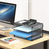 DALTACK 3 Tier Letter Tray Paper Organizer Mesh Metal Desk File Organizer for Home & Office, Black