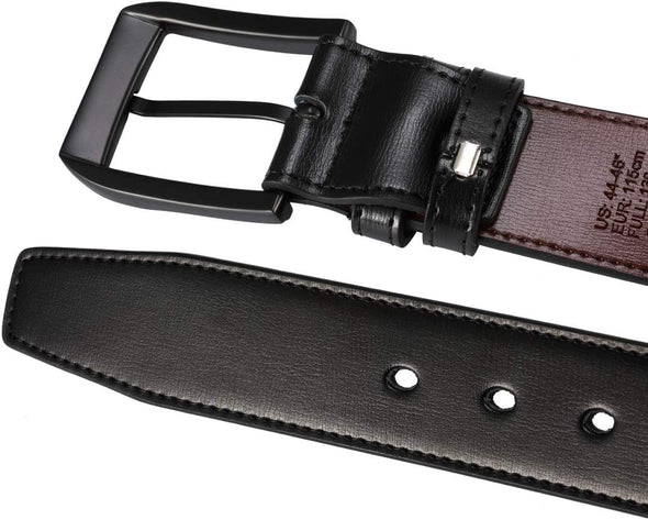 Men’S Casual Leather Jeans Belts 1 1/2” Wide 4MM Thick Alloy Prong Buckle Work Dress Belt for Men