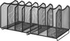 Simple Trending Mesh Desktop File Sorter Organizer, 7 Section Bookshelf for Desk Home Office, Black