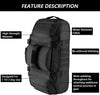65L Large Duffle Bag, 3-In-1 Tactical Backpack MOLLE Pack for Sports, Gym, Outdoor, Black