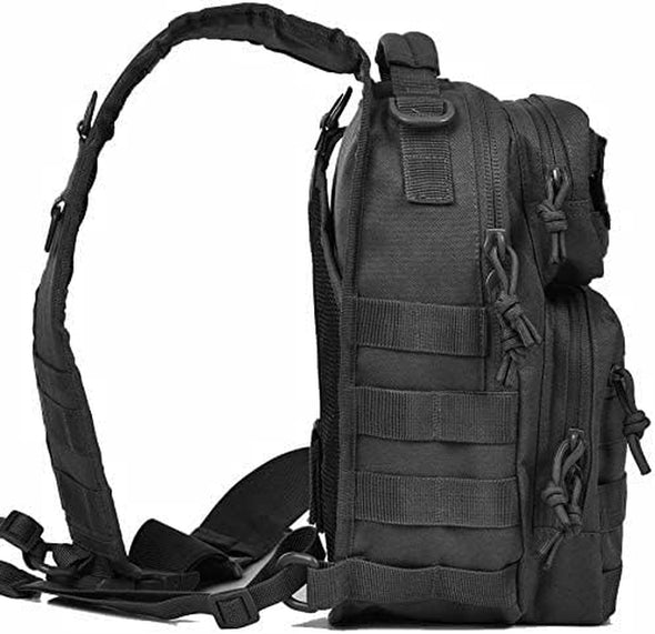 REEBOW GEAR Tactical Sling Backpack Rover Shoulder Sling Pack (Black)