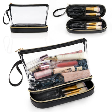 Ethereal Travel Makeup Bag, Clear Cosmetic Bag Make up Organizer TSA Approved Toiletry Bag, Waterproof Pouch for Women Purse for Toiletries Accessories Brushes