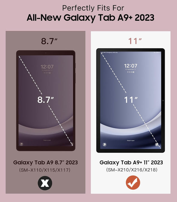 Timovo Case for Samsung Galaxy Tab A9+/A9 plus 11" 2023, Slim Soft TPU Translucent Frosted Back Protective Cover for Galaxy Tab A9+ Tablet SM-X210/X216/X218, Auto Wake/Sleep, Rose Gold