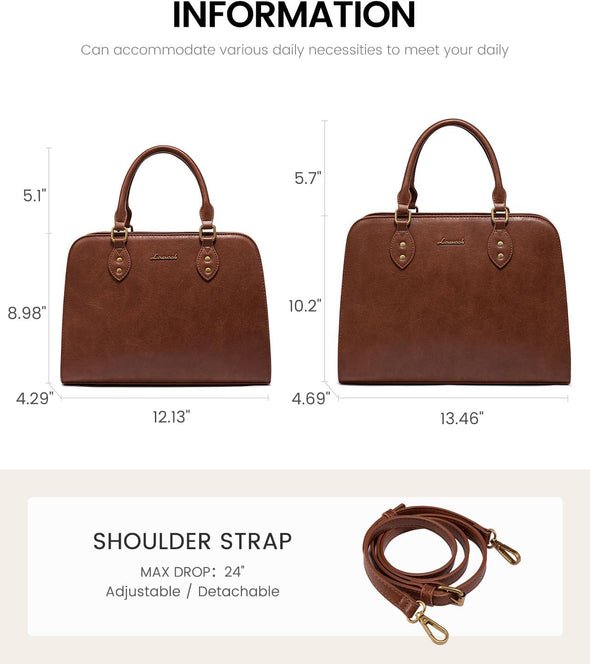 LOVEVOOK Purses and Handbags for Women, Vintage-Style Leather Top Handle Shoulder Bag Satchel Tote Crossbody Purse for Ladies