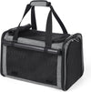 YUDODO 25 Lbs Lightproof Soft Sided Pet Carrier for Large Cat & Small Dog Airline Approved Travel Puppy Carrier with Side Pockets & Reflective Mesh, Foldable Portable for Outdoor Car Grey Green
