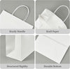 YEEHAW White Paper Bags with Handles Bulk 8"X4.5"X10.8" 100Pcs Gift Bags Medium Size, White Gift Bag with Handles Bulk for Retail, Party, Shopping, Merchandise