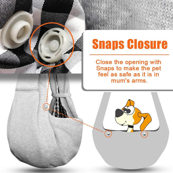Tomkas Small Dog Sling Carrier - Zipper Pocket & Adjustable Strap - for 3-10 Lbs Pets(Grey) Puppy