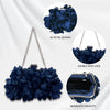 Women Elegant Evening Purse, Small Floral Clutch Bag with Detachable Chain for Wedding, Party, Prom