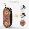 Double Eyeglasses Case Soft Portable Zipper Sunglasses Pouch with Keychain Clip for Men Women