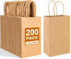 XPCARE 200Pcs Paper Gift Bags 5.25X3.25X8.25'',Gift Wrap Bags with Handles Brown Kraft Paper Bags for Small Business Paper Bags Bulk for Birthday Party Favors Shopping Retail