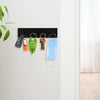 Picowe Key Holder for Wall Decorative, Adhesive Stainless Steel Key Hooks, Key Hanger Key Organizer for Wall, Towel Hook Coat Hanger for Entryway Hallway Kitchen(Four Rows,Black 1PCS)