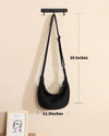Small Sling Crossbody Bag for Women Men Trendy, Mini Crescent Bag with Adjustable Strap, 2 Zippers Lightweight Nylon Bag