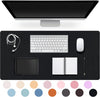 Leather Desk Pad Protector,Non-Slip Desk Pad,On-Slip PU Leather Large Mouse Pad,Easy Clean Desk Protecor Mat,Writing Pad for Office Work/Home/Decor(Black, 23.6" X 13.7")