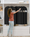 Garment Bags for Hanging Clothes (8 Packs?43 Inches) Washable Black Suit Bags for Closet Storage and Travel with Clear Window