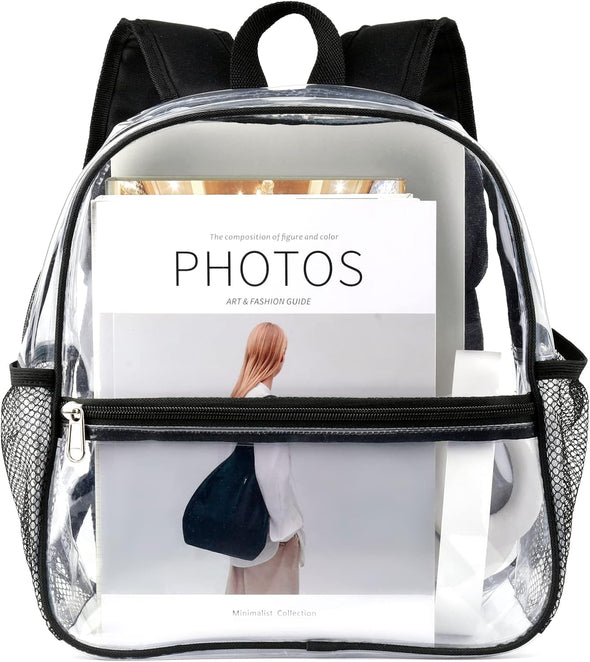 Keepcross 12X6X12 Clear Backpack for Stadium Events Clear Bag Stadium Backpack Mini Small for Sports Events Concerts Festivals Games, Women Men