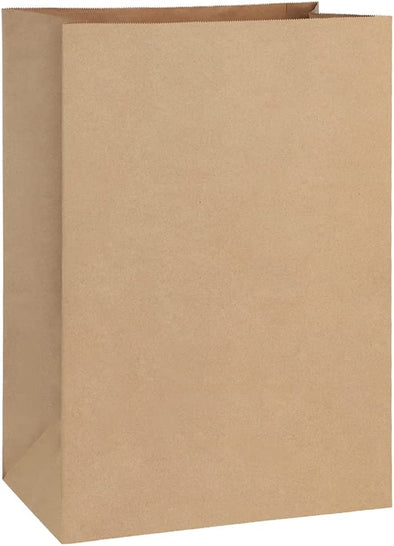 Bagdream Grocery Bags 12X7X17 Inches 100Pcs Heavy Duty Kraft Brown Paper Grocery Bags, Durable Recyclable Paper Barrel Sacks, for Gifts, Retail, Storage, Wrapping, Food Delivery