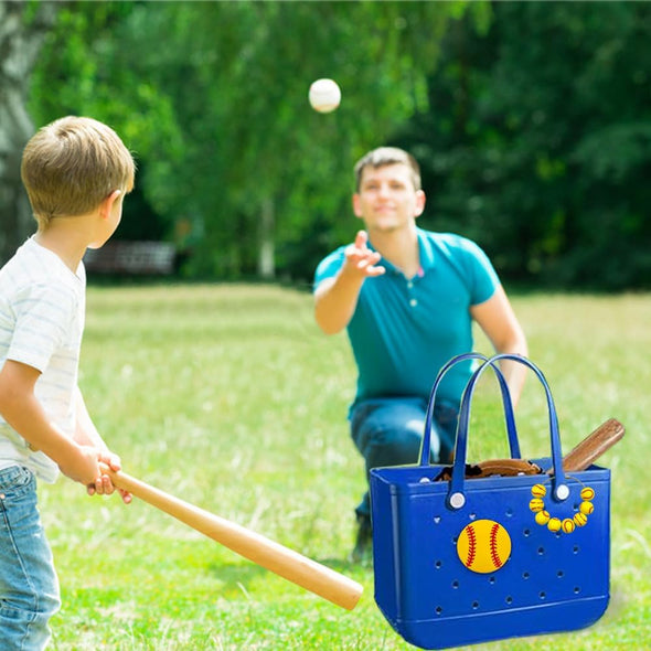 2Pcs Sports Charms for Bogg Bag Accessories, Baseball Softball Soccer Basketball Football Bag Charms Compatible with Bogg Bag Original All Models Inserts for Handbag Beach Tote Decoration