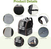 Lekebobor Large Cat Backpack Carrier Expandable Pet Carrier Backpack for Small Dogs Medium Cats Fit up to 18 Lbs, Dog Backpack Carrier, Foldable Puppy Backpack Carrier for Travel, Hiking,Grey