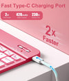 Hamile for Ipad 11Th 10Th Generation Case with Keyboard - 7 Colors Backlit Wireless Detachable Folio Keyboard Cover with Pencil Holder for Ipad 11-Inch A16 2025 10Th Gen 10.9 Inch 2022 (Pink)