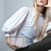 WJCD Women Clear Purse Acrylic Box Clutch Handbag, Small Transparent Crossbody Evening Bag Stadium Approved Gold Chain Strap