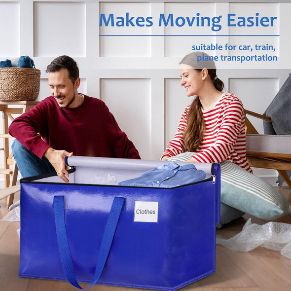 Extra Large Moving Bags, Storage Totes with Study Handles & Heavy Duty Zippers, Moving Supplies for Moving & Storage, Space Saving Packing Bags for Home & Dorm(88L 6-Pack)
