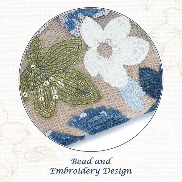 Oweisong Floral Clutch Purses for Women Summer Embroidery Purses Sequin Beaded Evening Bag for Formal