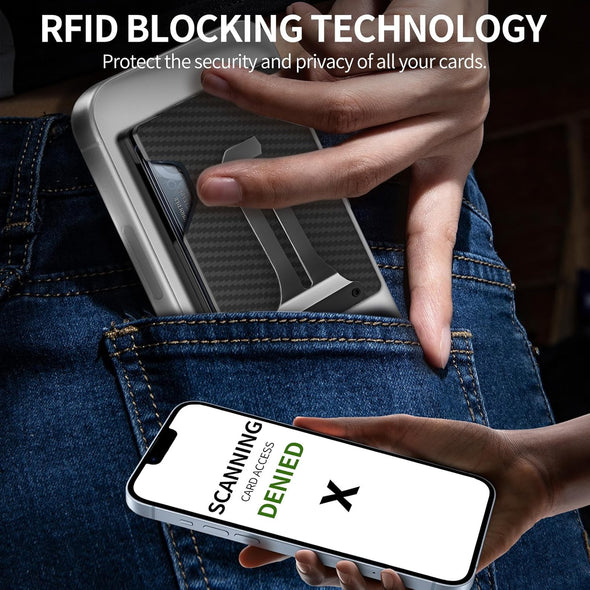 Magnetic Phone Wallet Compatible with Apple Magsafe - Metal Card Holder with Airtag Holder, RFID Blocking & Money Clip Mag Safe Wallet for Iphone 16 15 14 13 12 Pro Max/Pro/Plus/Mini