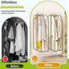 LANDNEOO 6 Pack Clear Garment Bags for Hanging Clothes with Zippers on Double Sides - 10'' Gusseted Clothes Storage for Coat, Dress, and Fur in Closet - 40'' Long Suit Bags