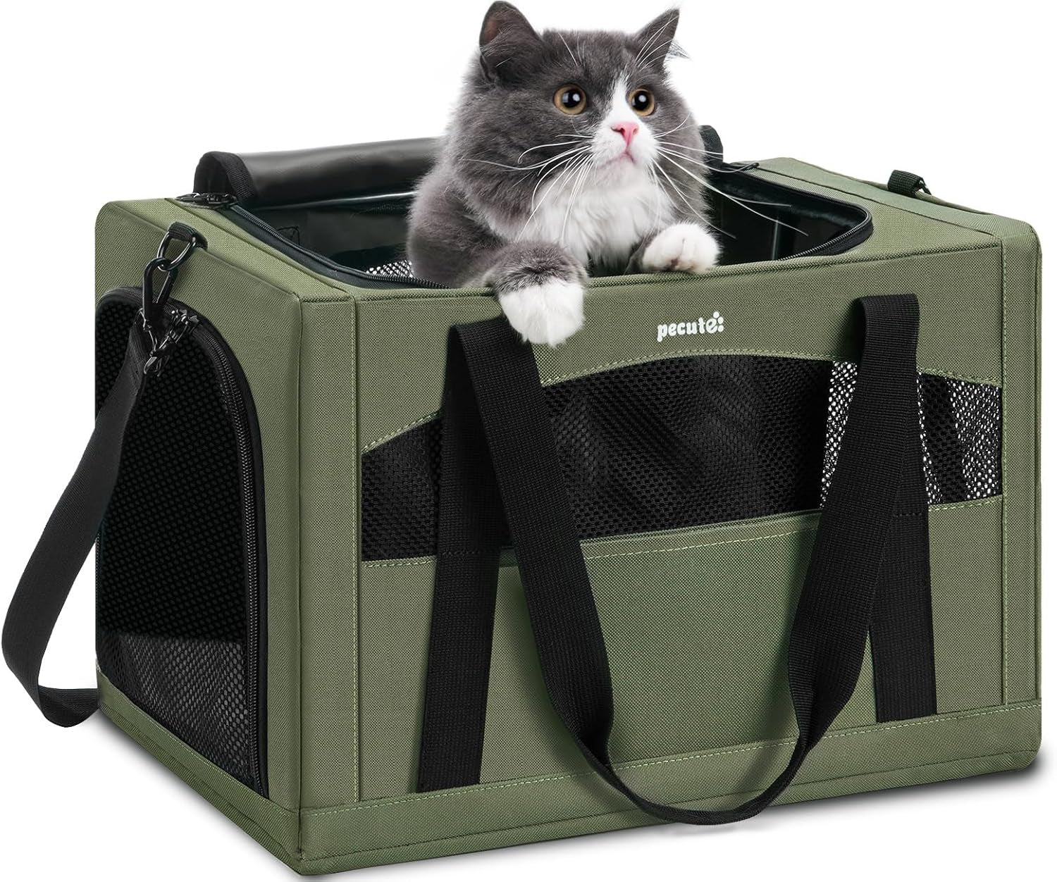 Pecute Cat Carrier Stable, Pet Carrier with Hidden Anxiety Relief Part ...