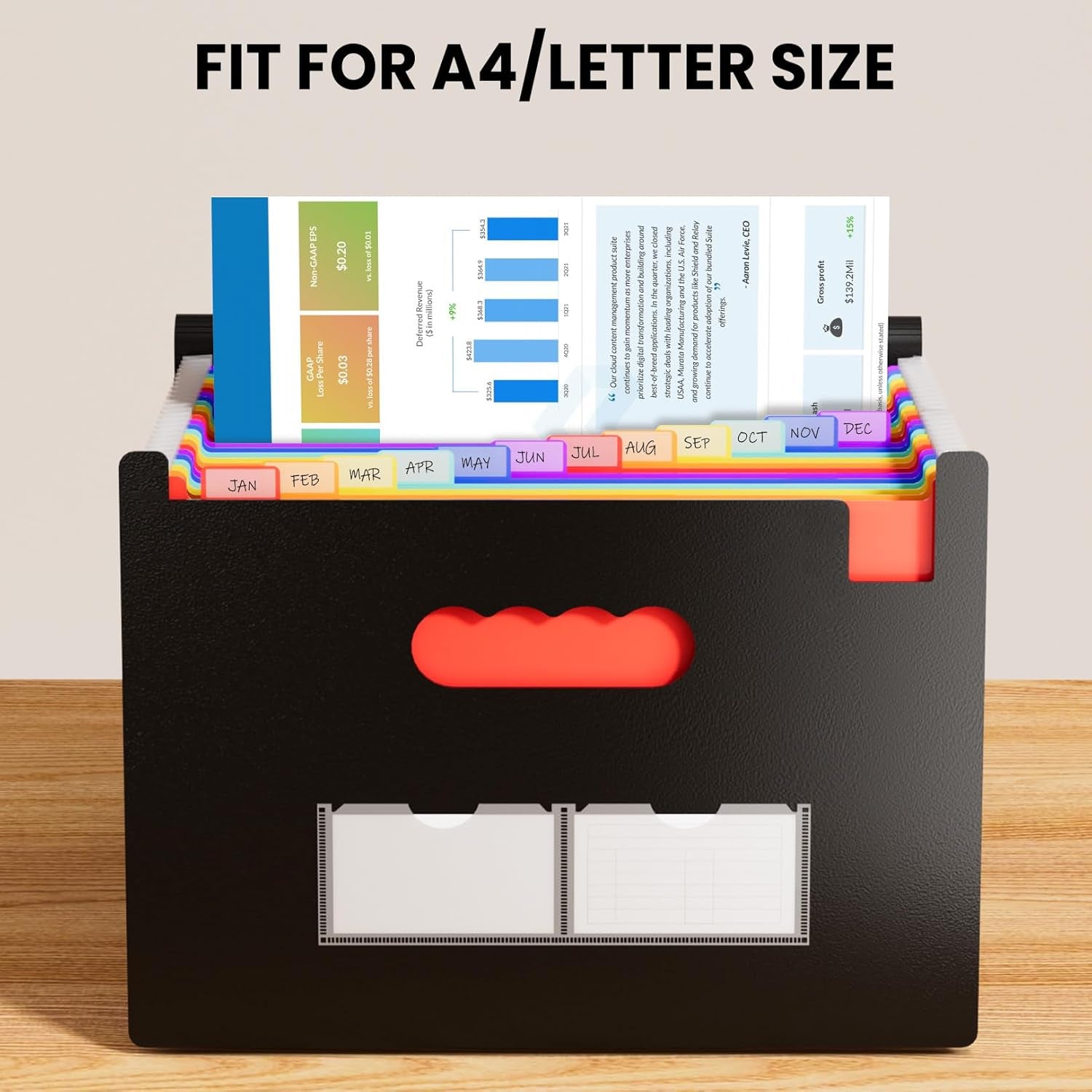 Box File Separation Label Sooez 24 Pockets Expanding File Folder with Blank Labels, According Fi ...