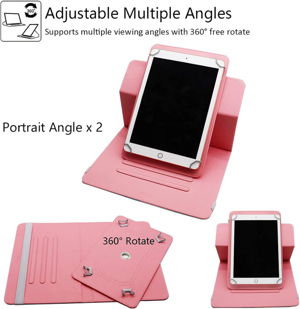 Universal 10 10.1 Inch Android Tablet Case, Dluggs PU Leather 360 Degree Rotating Multi-Angle Viewing Stand Case Cover for 10 10.1 and All 9.5-10.5 Inch Tablet, Bird