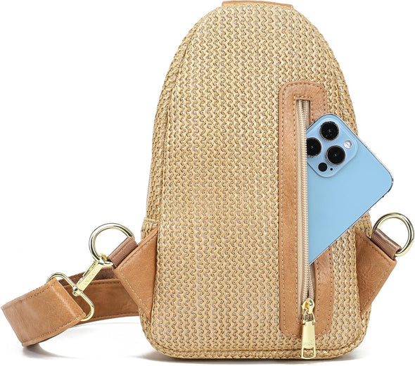 INICAT Summer Straw Bag Small Sling Beach Bag Crossbody Bags Rattan Woven Purses for Women 2025