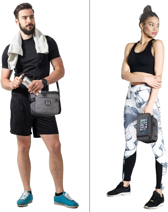 Bike Handlebar Bag,Large Bicycle Front Storage Pouch Bag,6.5 Inch Transparent Pouch with Shoulder Strap