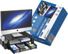 Simple Trending 2 Tier Metal Monitor Stand Monitor Riser and Computer Desk Organizer with Drawer and Pen Holder for Laptop, Computer, Imac, Black